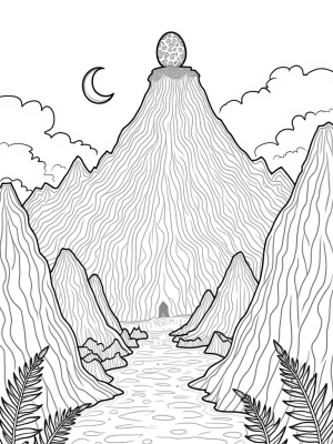 Dragon Scale Mountains with a Glimmering Egg