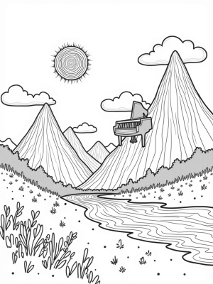 Musical Mountains and Flowing Notes