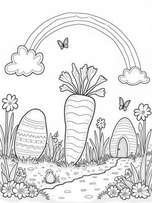 Garden of Colorful Eggs and a Giant Carrot