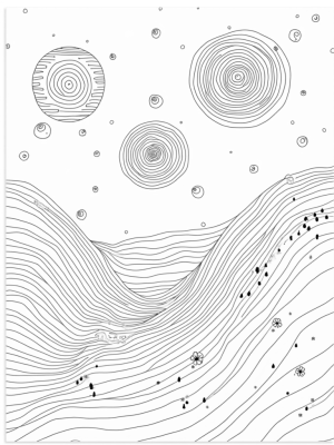 Dreamy Landscape of Floating Circles and Mandalas