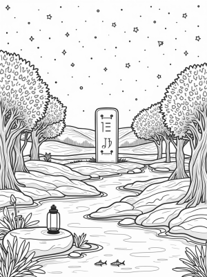 Ancient Olive Grove Under a Starry Sky