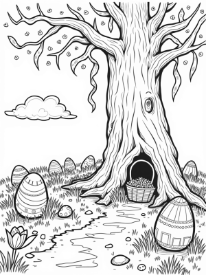 Oversized Easter Eggs in a Whimsical Garden