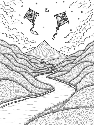 Spiraling Hills and Crystalline Trees Landscape