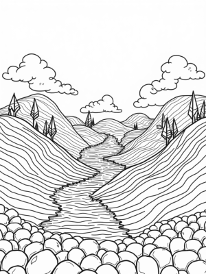 Swirling Hills and Origami Trees