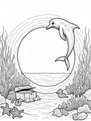 Dolphin Leaping Through Bubble Arch in Underwater Paradise