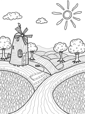 Giant Vegetables and a Whimsical Farm Landscape