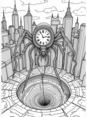 Twisted Skyscrapers and a Spider Clock in the City