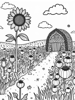 Oversized Vegetables and a Quirky Barn in a Farm Landscape