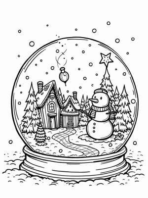 Holiday Village in a Snow Globe