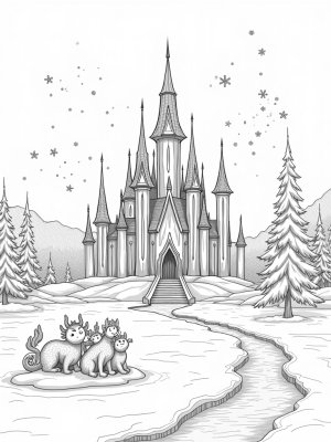 Magical Ice Palace and Mythical Creatures