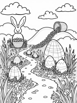 Giant Easter Egg Garden with Colorful Carrots
