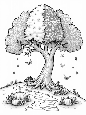 Four Seasons Tree with Scenic Path