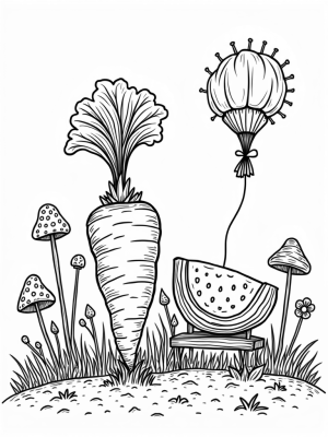 Oversized Garden of Fruits and Vegetables