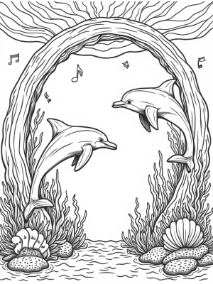 Dolphins Dancing Through Coral Arches