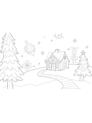 Gingerbread House in a Winter Wonderland