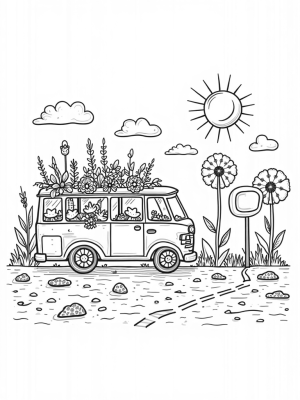 Vintage Bus Greenhouse Garden