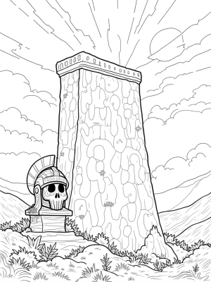Colossal Titan Helmet by the Ancient Stone Wall