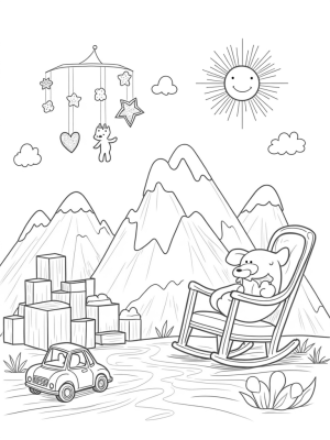 Dreamy Nursery Landscape with Pastel Building Blocks