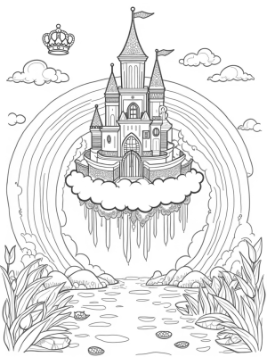 Magical Castle in the Clouds with Candy Trees