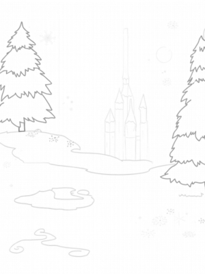 Frozen Forest with Majestic Ice Castle