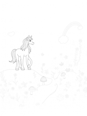 Majestic Pony in a Flower Meadow