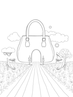 Pastel Handbag Dreamscape with Fashion Accessories