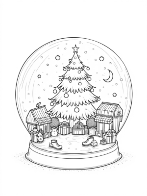 Holiday Marketplace in a Snow Globe
