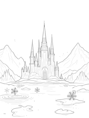 Majestic Ice Castle Over a Frozen Lake