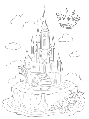 Enchanted Castle on a Floating Island