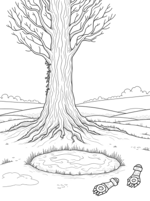 Colossal Tree Overlooking Titan Footprints