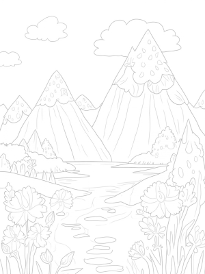 Ice Cream Cone Mountains and Colorful Lake