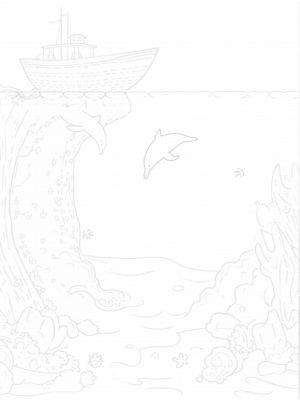 Dolphins Leaping Through Coral Waterfalls