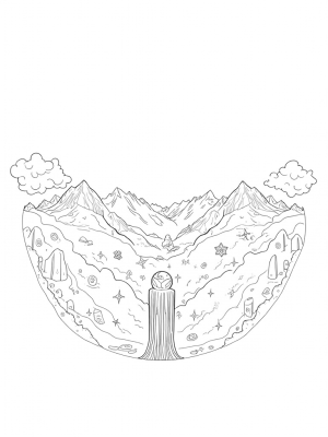 Dreamy Hills and Crystal Waterfall