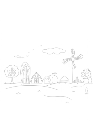 Oversized Vegetables and a Cozy Barn Landscape