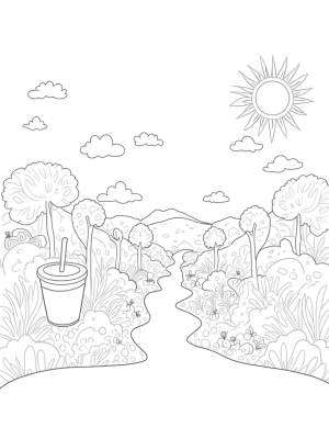 Boba Tea Garden with Tapioca Path and Fruity Hill