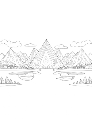 Triangular Landscape with Floating Islands and Geometric Trees