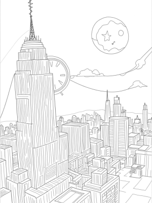 Spider-Shaped Clock in a Twisted Cityscape