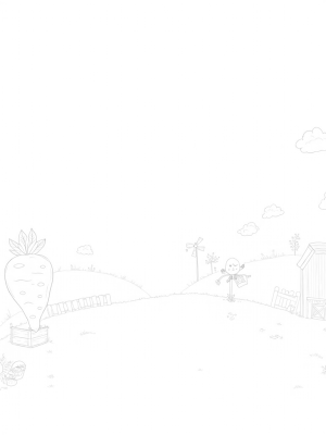 Giant Carrot and Plump Tomato Farm Scene