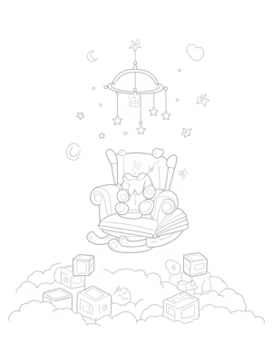 Magical Nursery with Floating Mobile and Storybook