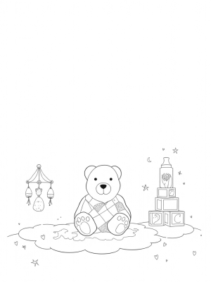 Giant Teddy Bear in a Nursery Landscape