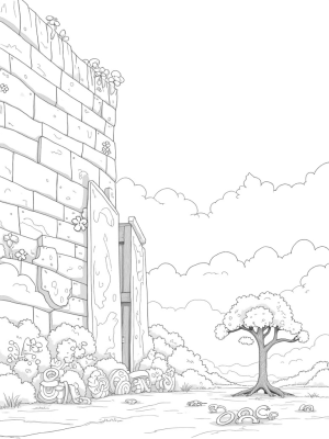 Colossal Wall with Twisting Vines and a Hidden Titan