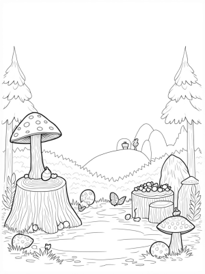 Oversized Mushrooms and a Woodland Stage