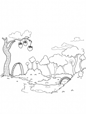 Giant Fruits and Chocolate Waterfalls in a Food Forest