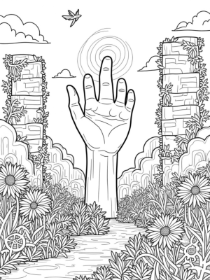 Titan's Hand Archway in a Flower Field