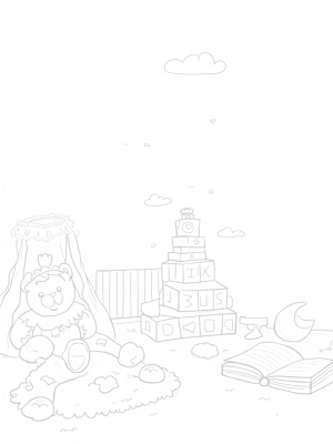 Dreamy Nursery with Giant Teddy Bear and Stars