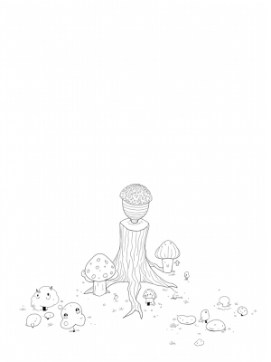 Giant Acorn in a Twisted Tree Glade