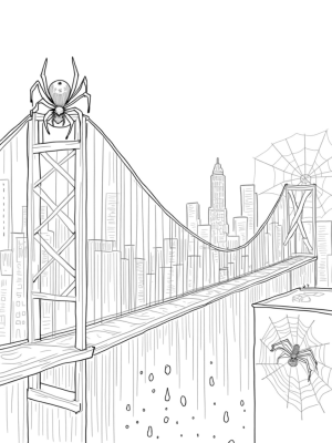 Urban Spider Skyline at Dusk