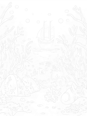 Underwater Garden with Coral and Seashells