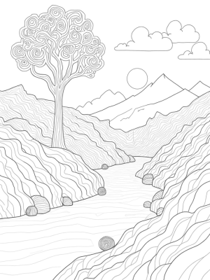 Geometric Hills and a Spiral Tree Landscape