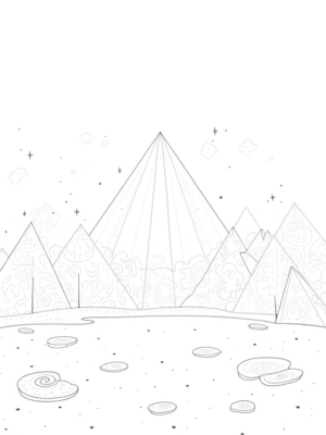 Celestial Landscape with Luminescent Triangles